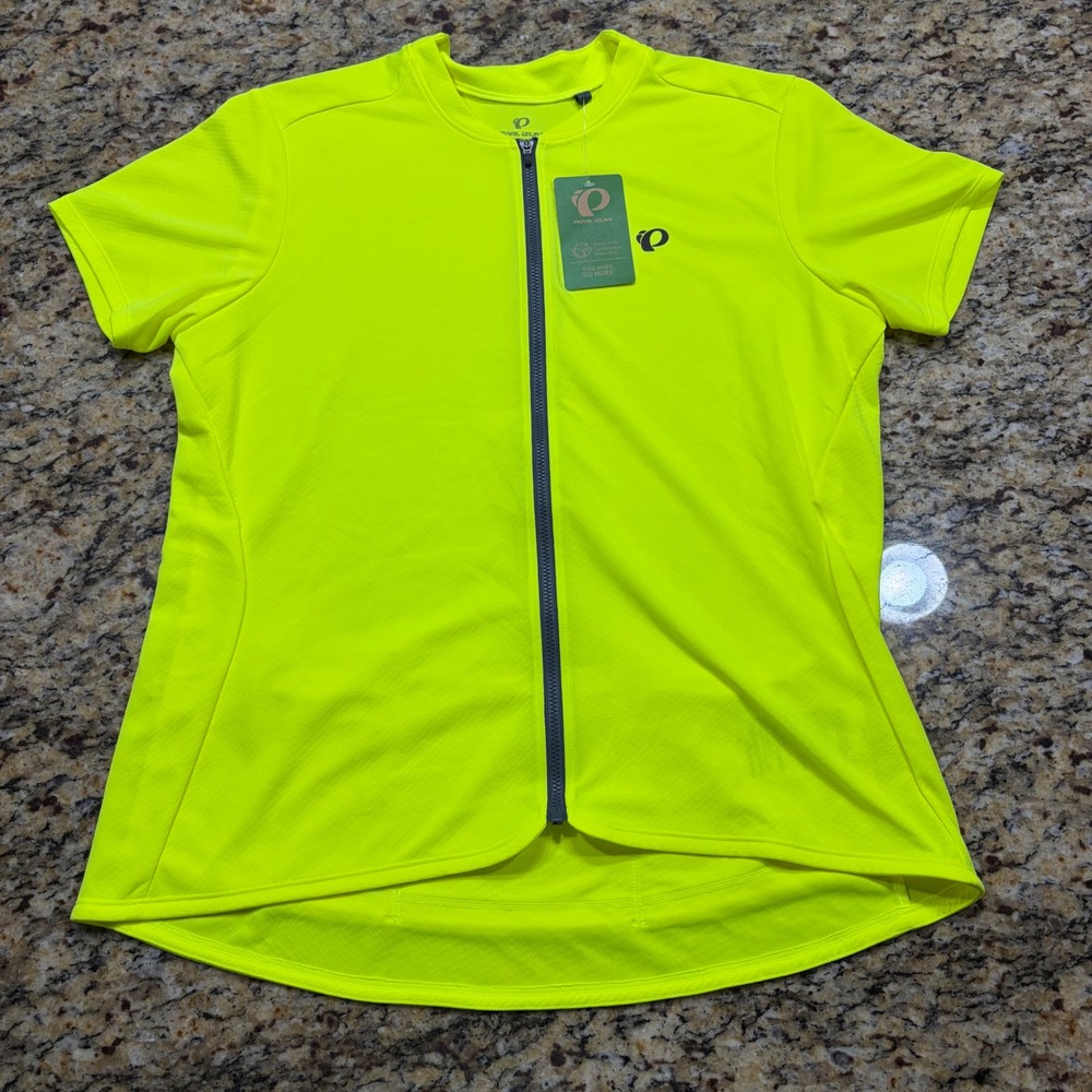 NEW Pearl Izumi Cycling Jersey XL Screaming Yellow Short Sleeve Full Zip Mens ws